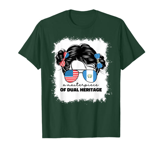 Half Guatemalan And American Guatemala Usa Flag Kids Girls T-Shirt