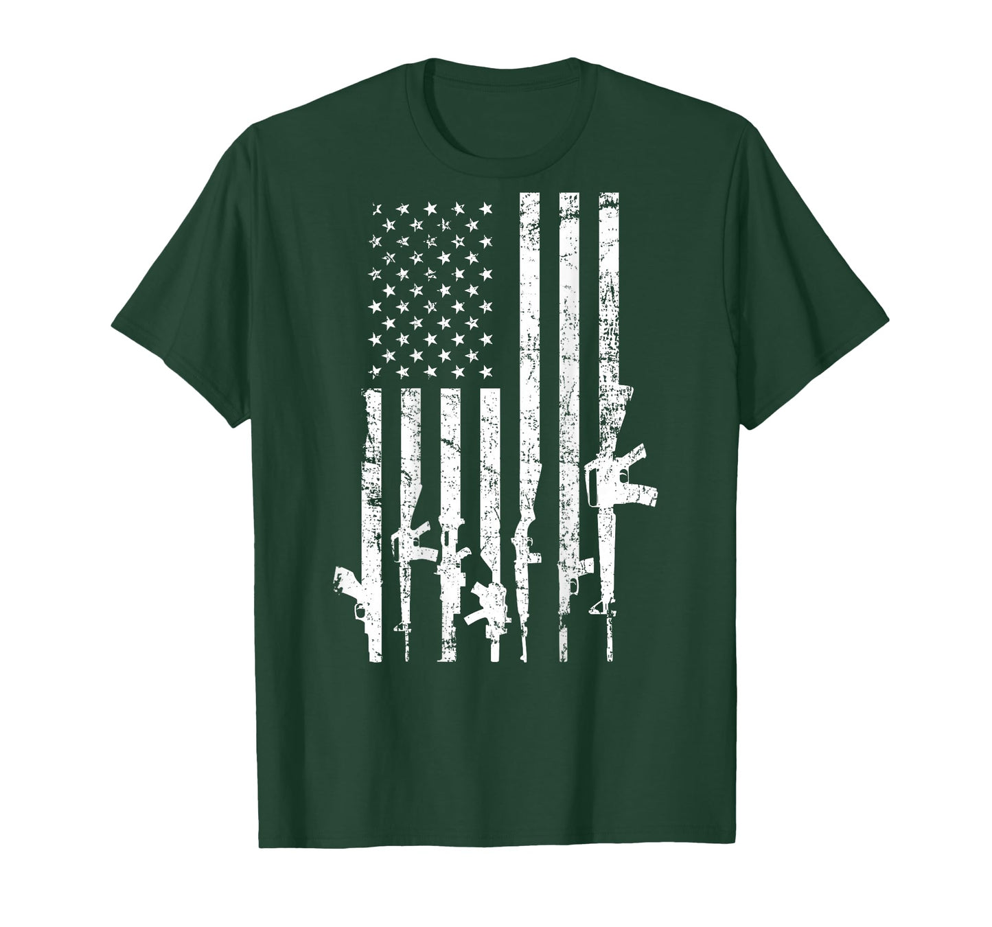 USA Distressed Flag Guns Pro Gun - 2nd Amendment - ON Back T-Shirt
