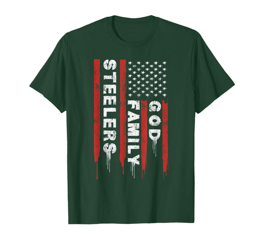 This Pro Us Flag God Family Steelers T-Shirt