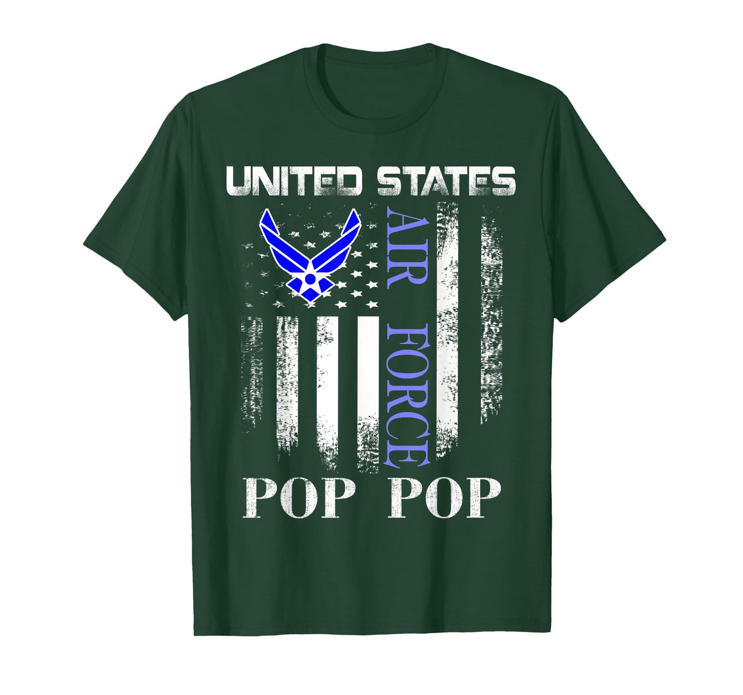 Vintage United States Air Force Pop Pop With American Flag T-Shirt