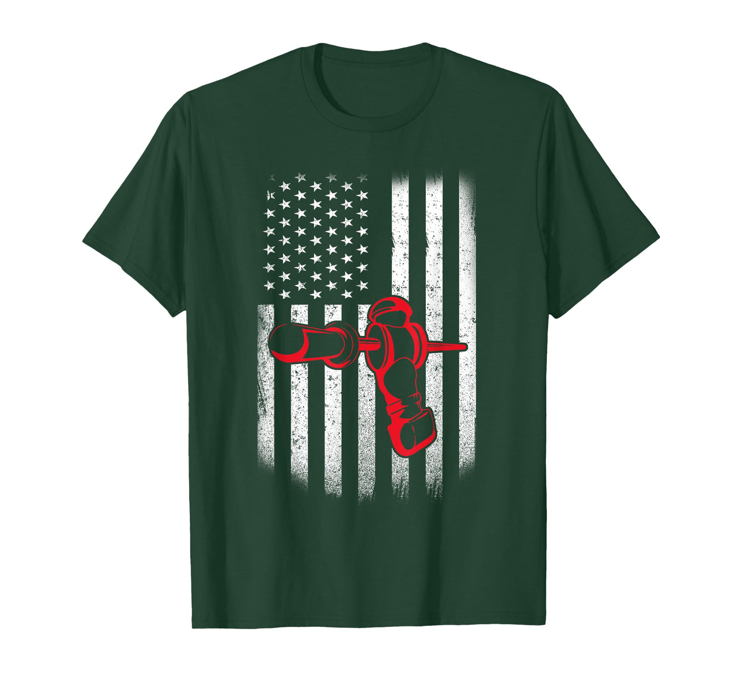 Vintage Distressed American Flag Patriotic Foosball T-Shirt for Women Men