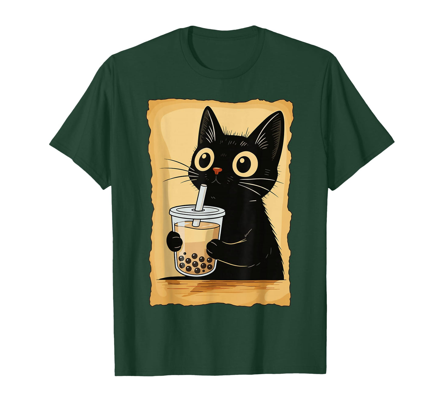 Kawaii Cat Driking Bubble Tea Cute Anime Kitty Slice T-Shirt