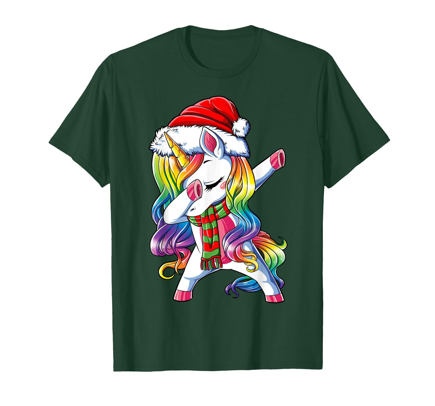 Dabbing Unicorn Santa Christmas Kids Girls Women Xmas Dab T-Shirt