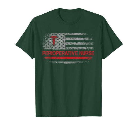American Flag Nurse Perioperative Nurse Funny Nursing T-Shirt