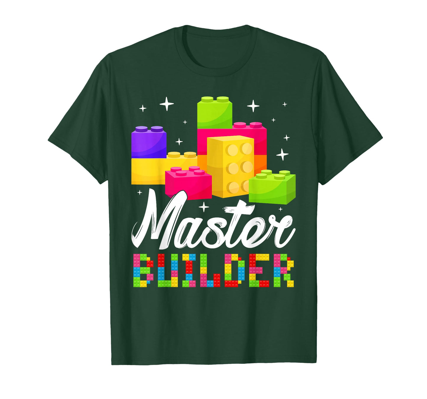 Funny Master Builder Building Block Bricks Lovers Kids Boys T-Shirt