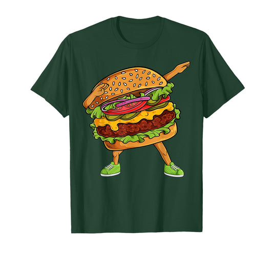 Funny Cheeseburger Food Dab Hamburger Burger Boys Girls Kids T-Shirt