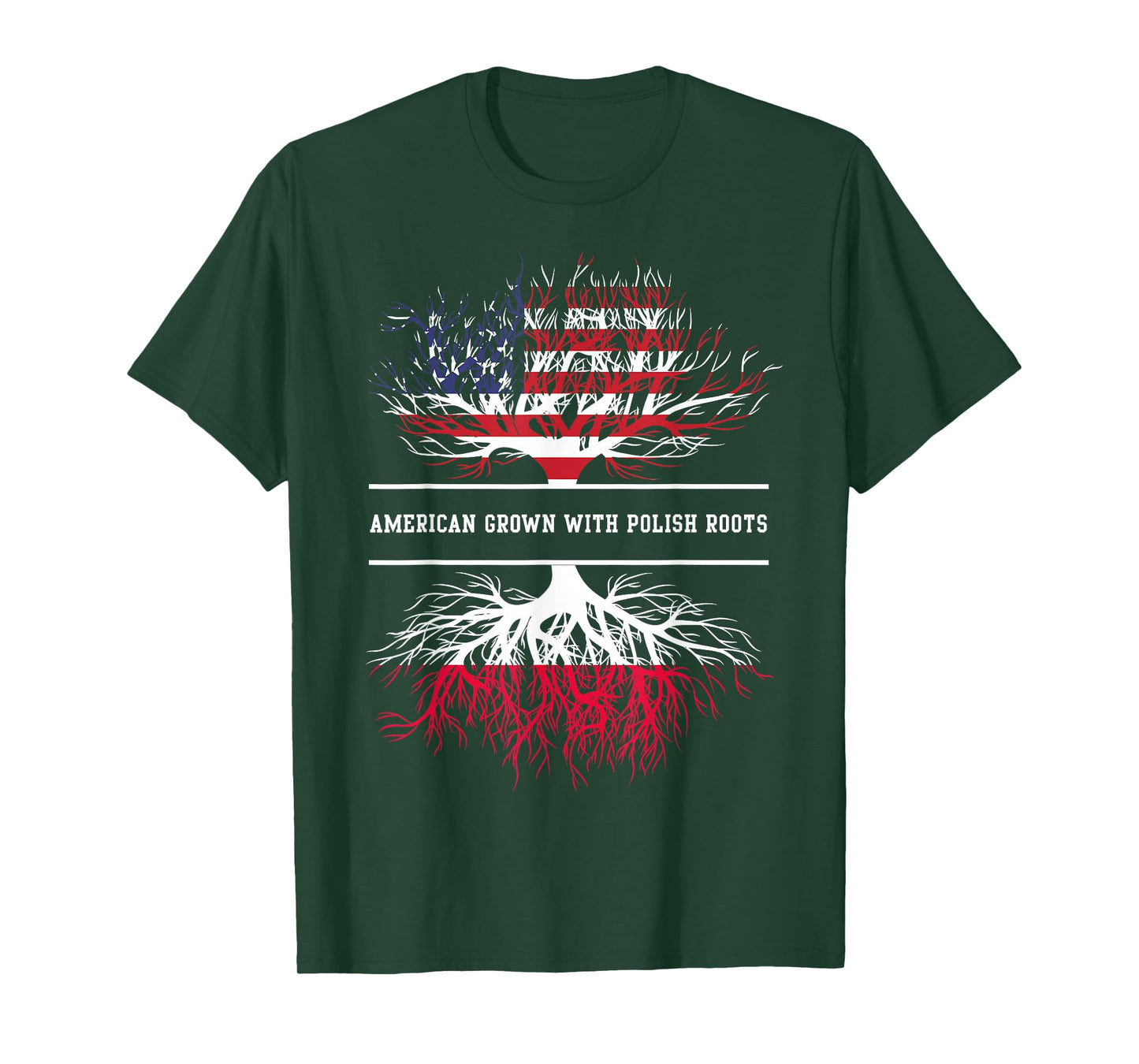American Grown With Polish Roots Poland Polska Polish Flag T-Shirt