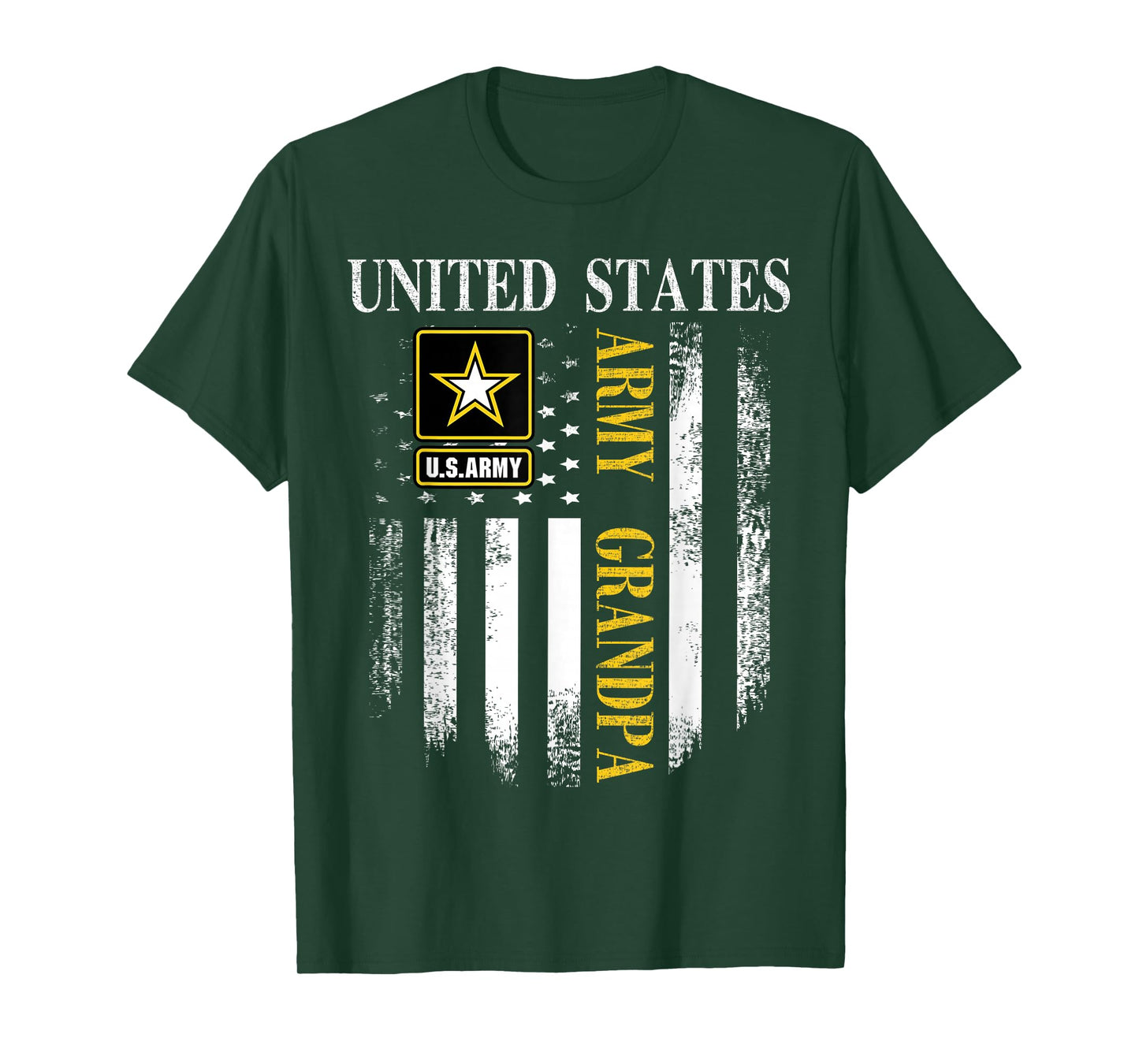 Vintage United States Army Grandpa With American Flag Gift T-Shirt