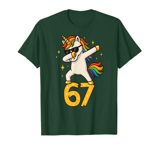 67 Unicorn Dabbing Six Seven Meme Brainrot Funny Kids T-Shirt