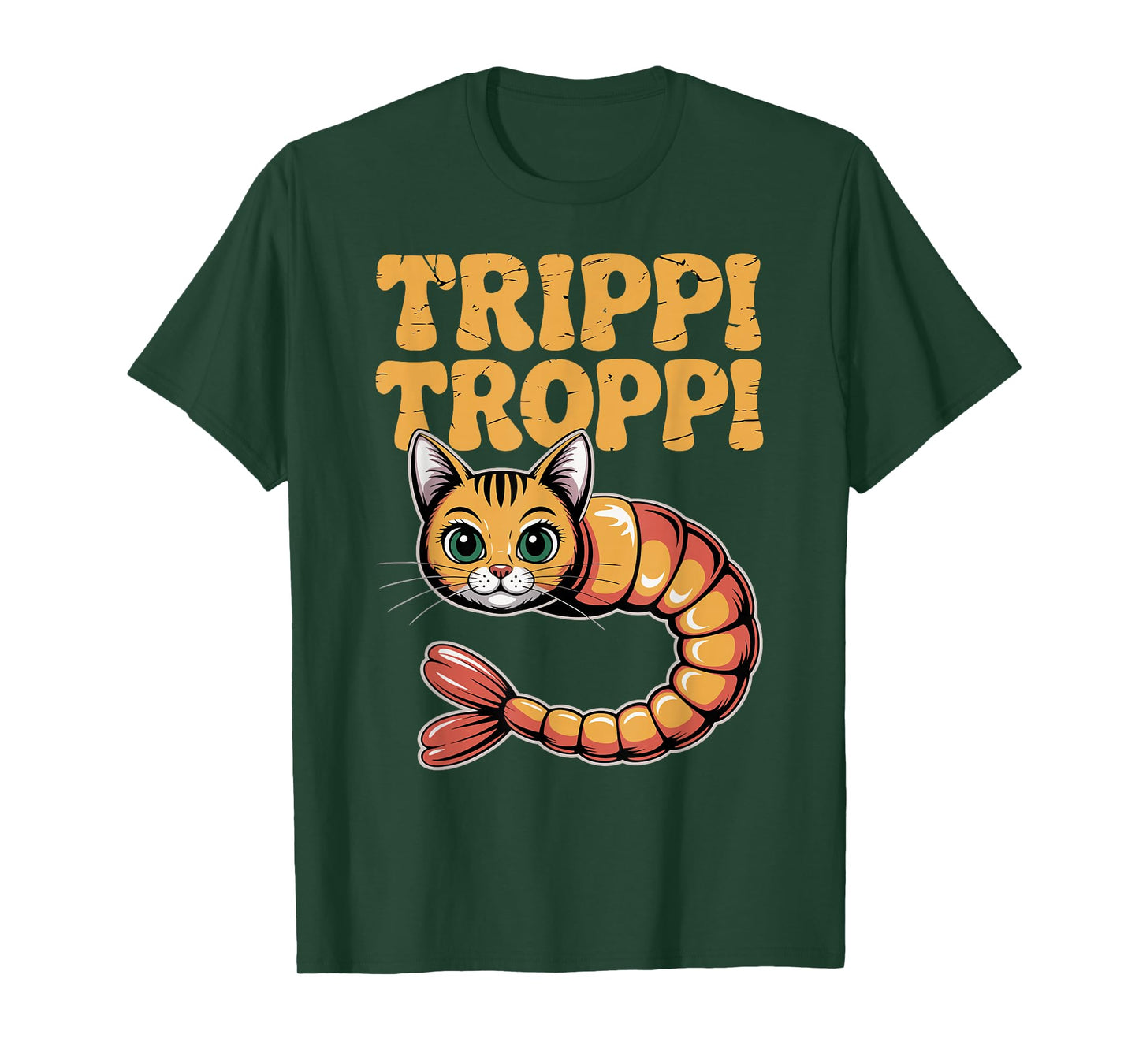 Trippi Troppi Shrimp Cat Italian Brainrot Retro 70s Meme T-Shirt