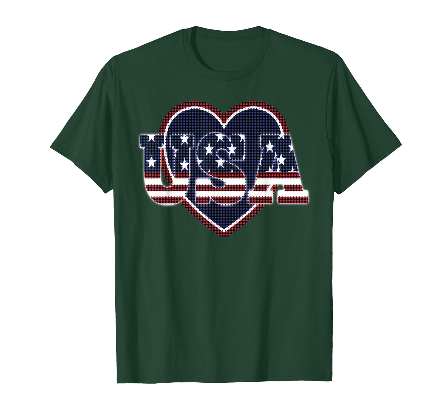 USA Flag Shirts I Love The USA Red White And Blue Heart