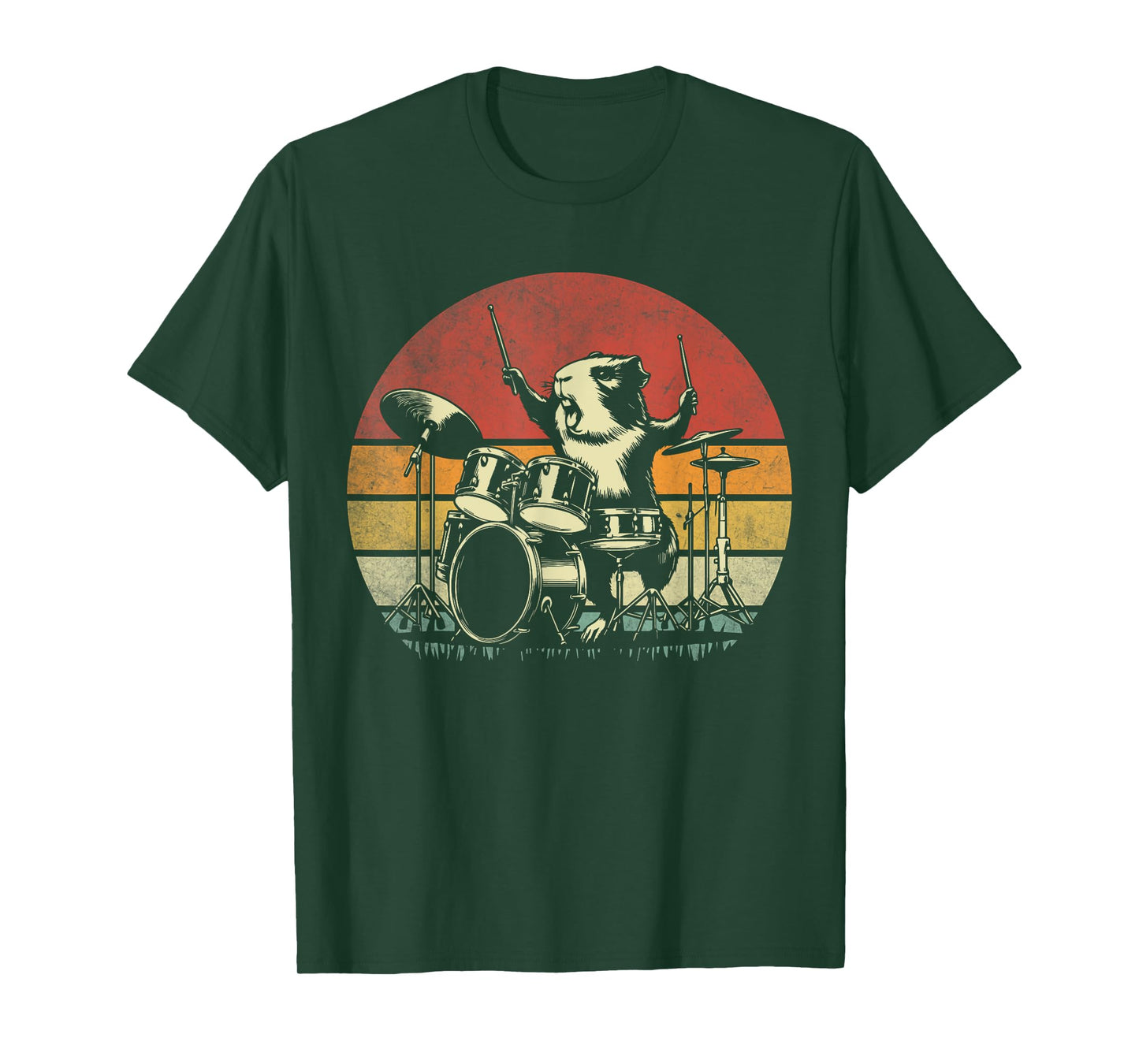 Guinea Pig Drummer Rock Drummer Guinea Pig Playing Drums T-Shirt