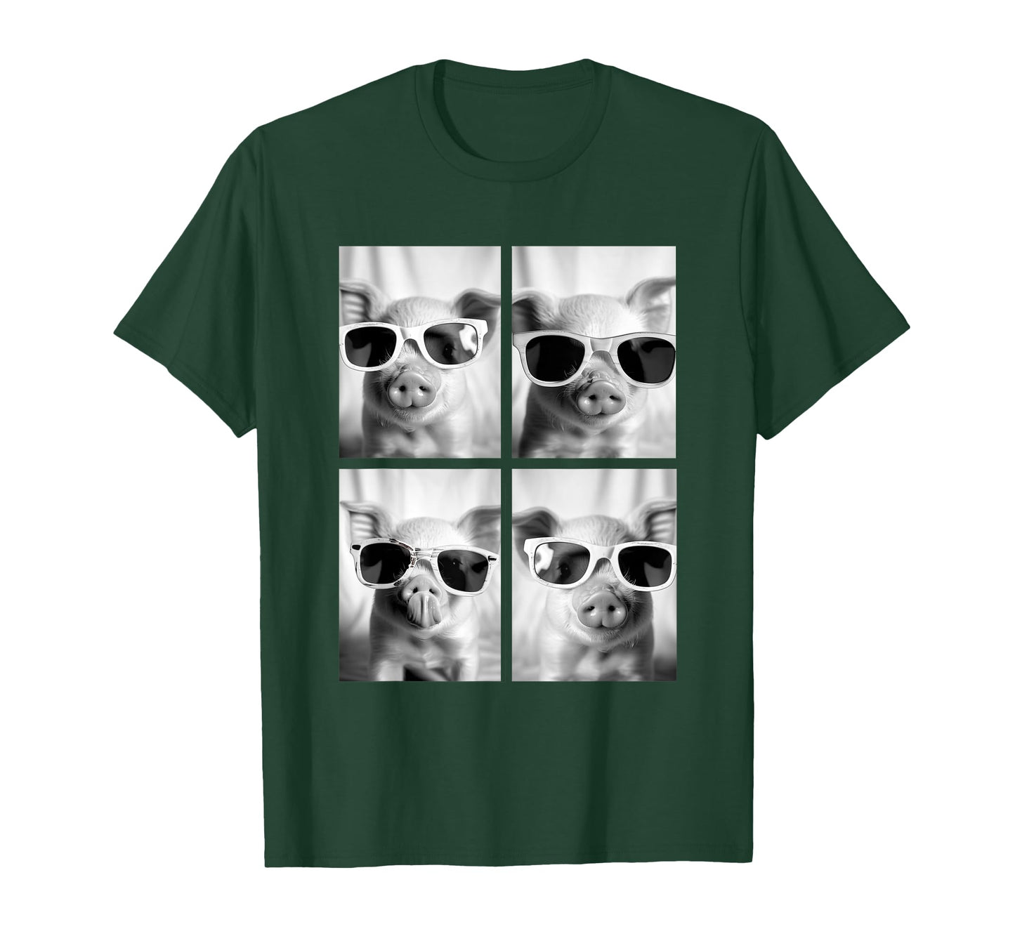 Baby Pigs with Sunglasses Cute Piglets Animals Photo Booth T-Shirt