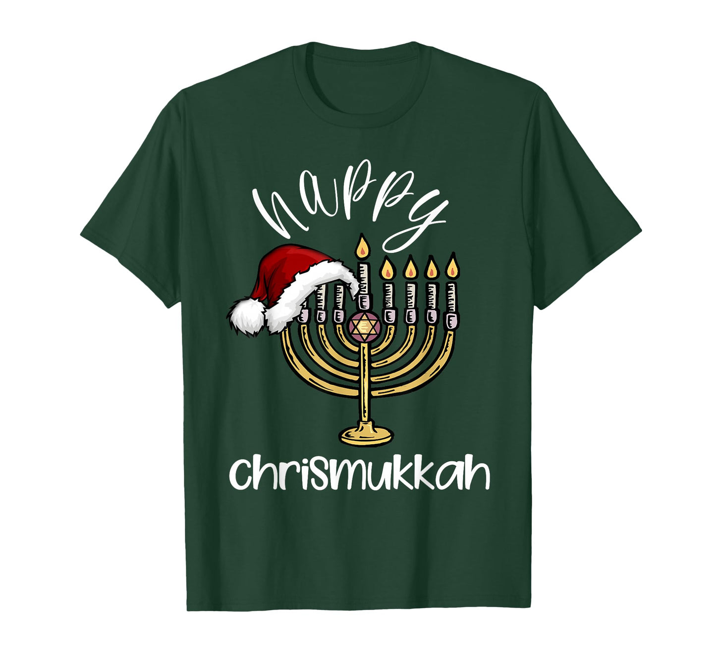 merry chrismukkah happy hanukkah christmas santa hat Xmas T-Shirt