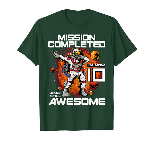 10th Birthday Astronaut 10 Years Old Outer Space Birthday T-Shirt
