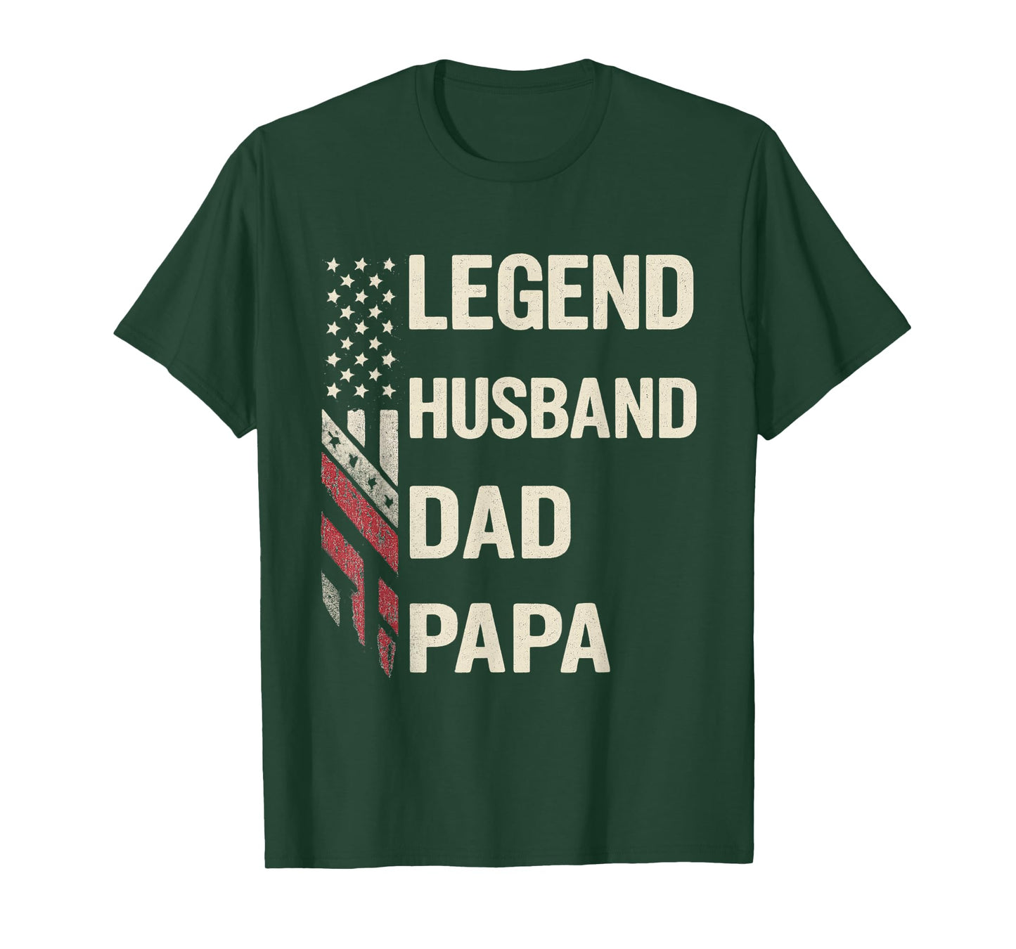Legend Husband Dad Papa Vintage American Flag Fathers Day T-Shirt