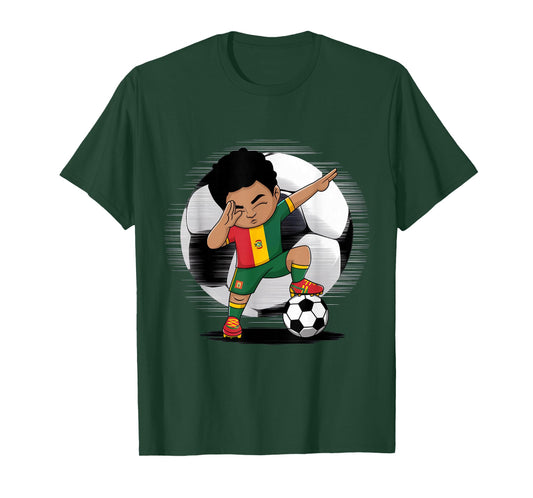 Dabbing Kid Soccer Bolivian Flag Bolivia Roots Bolivia T-Shirt