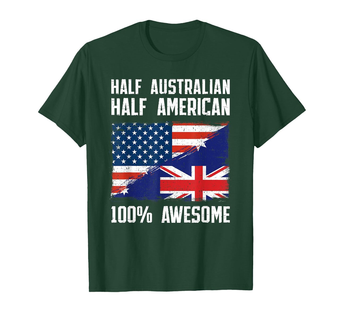 Half Australian Half American Flag Heritage Australia Roots T-Shirt for Women Girls Kids Men