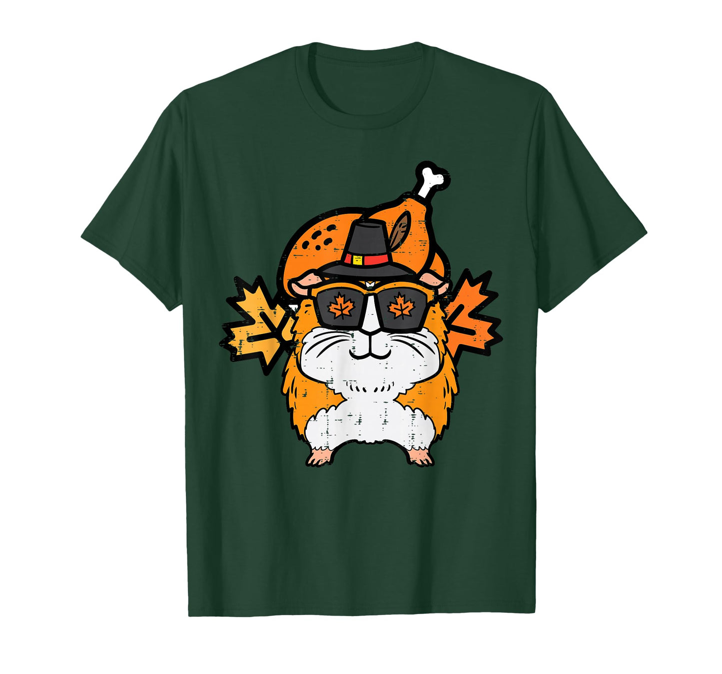 Thanksgiving Guinea Pig Turkey Day Fall Pet Men Women Kids T-Shirt