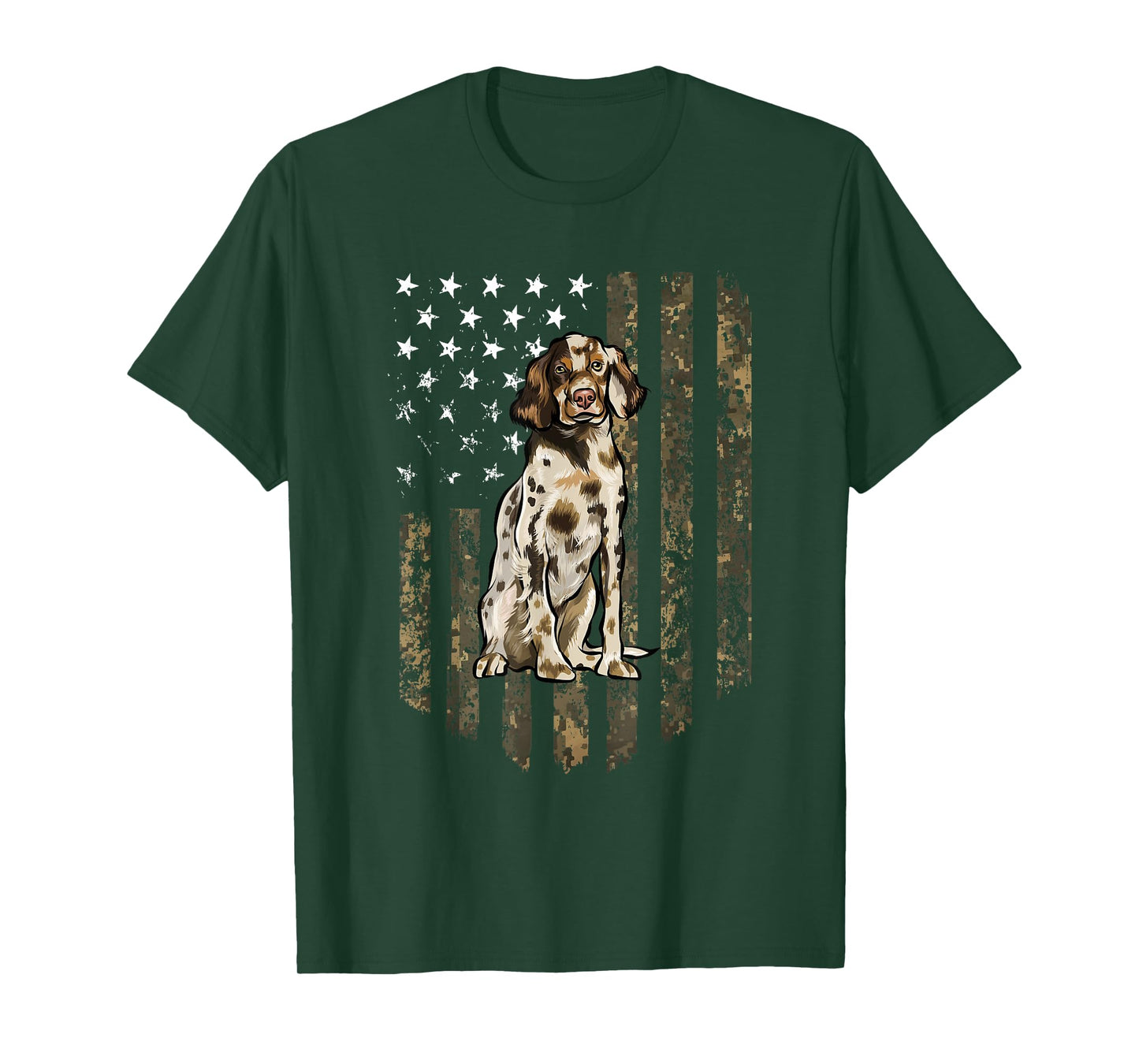Camo American Flag English Setter 4th Of July USA T-Shirt