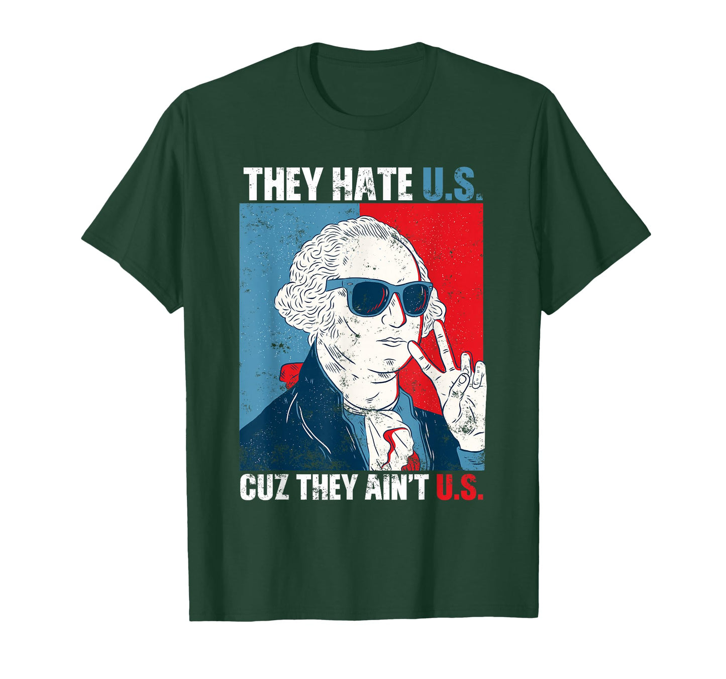 They Hate Us Cuz They Ain't Us USA American Flag 4th of July T-Shirt