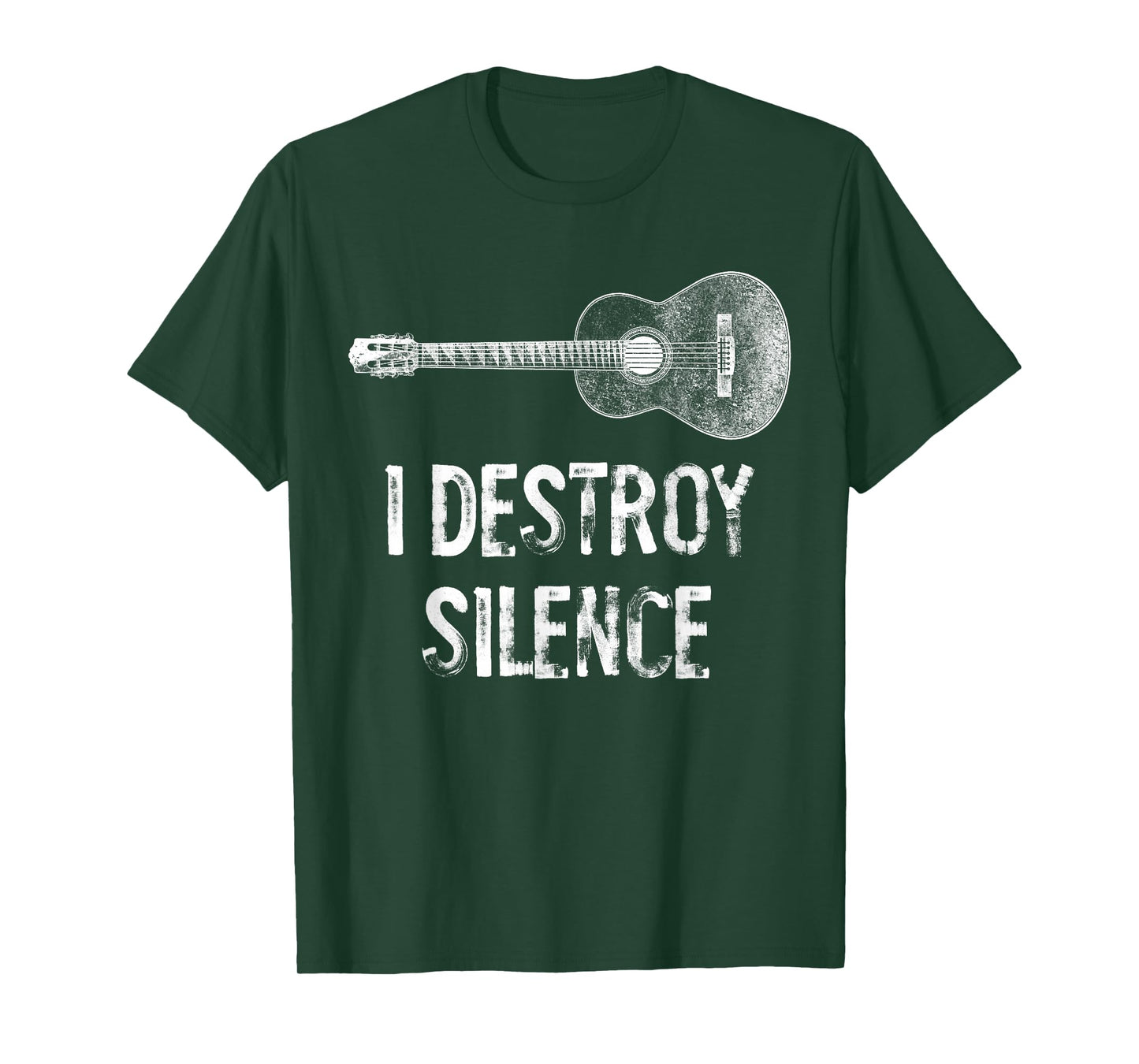 I Destroy Silence Funny Acoustic Classical Guitar T-Shirt