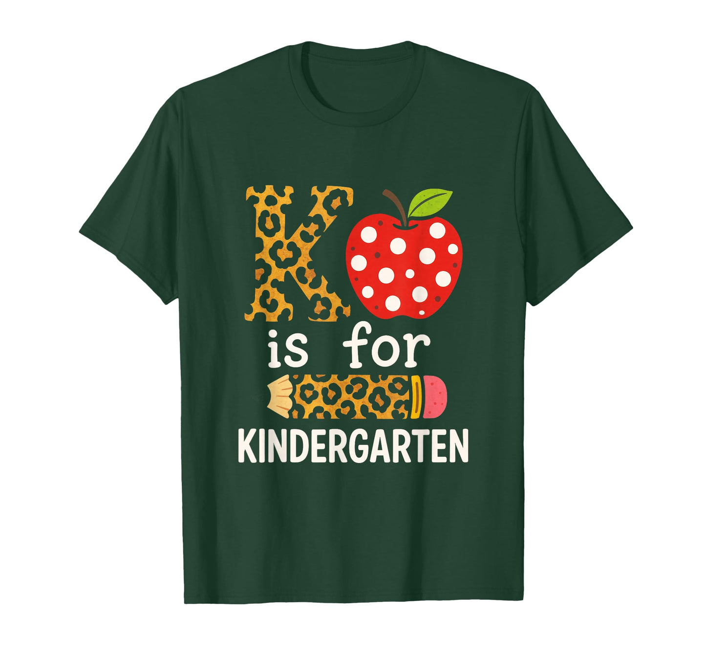 K is for Kindergarten - Teacher Leopard T-Shirt