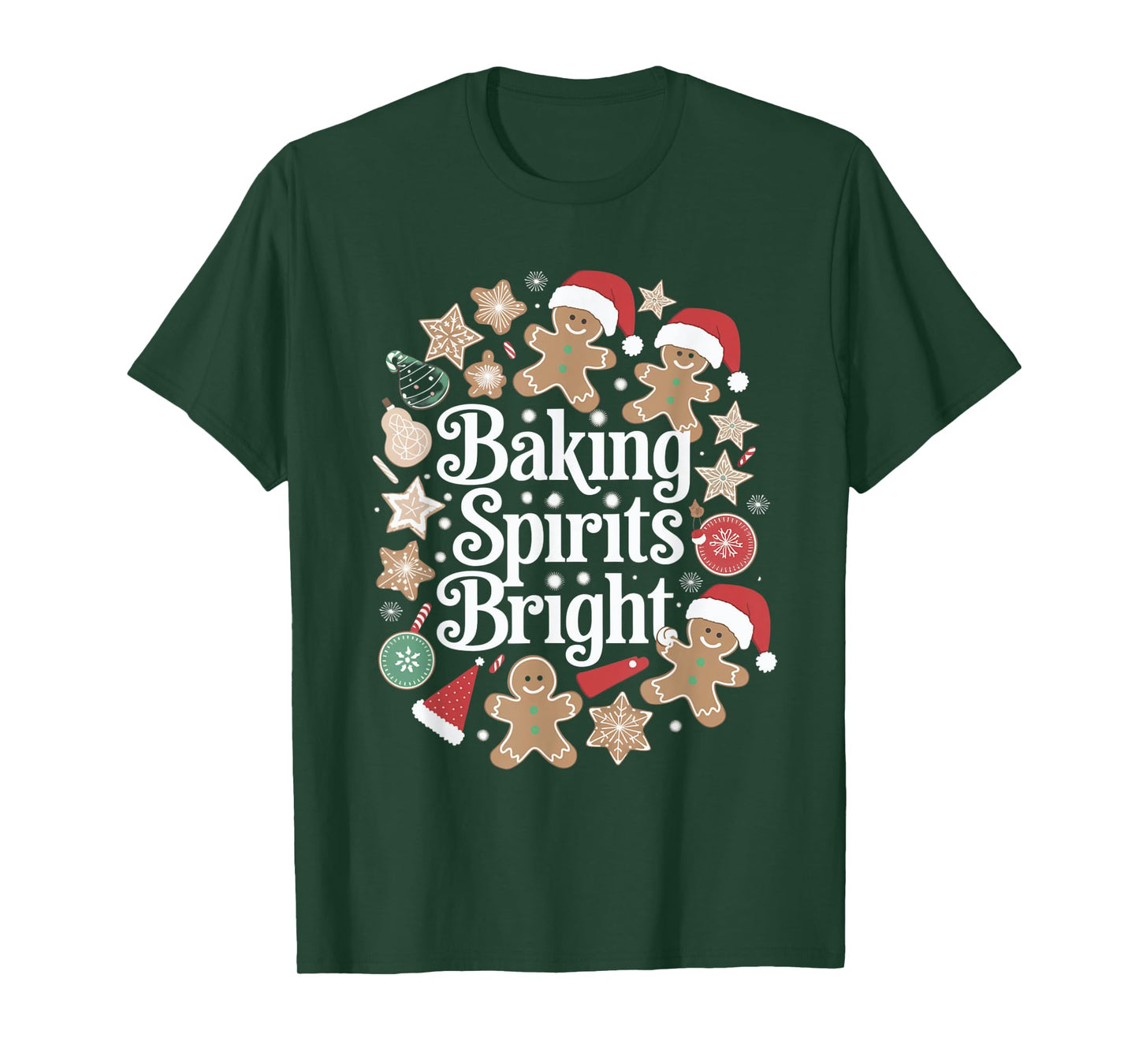 Baking Spirits Bright Gingerbread Christmas Cookies T-Shirt