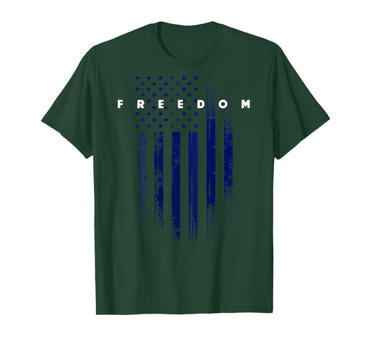 On Back USA Patriotic Pride Grunge American Flag Freedom T-Shirt