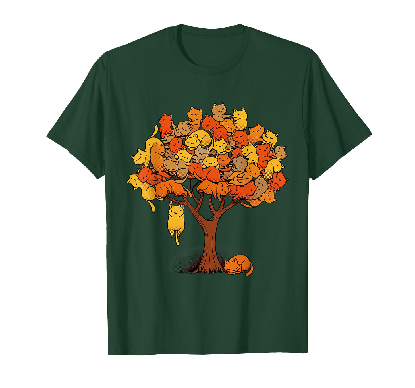 Cat Tree Cat Lover Nature Fall Winter Kitten Kitty Cats T-Shirt