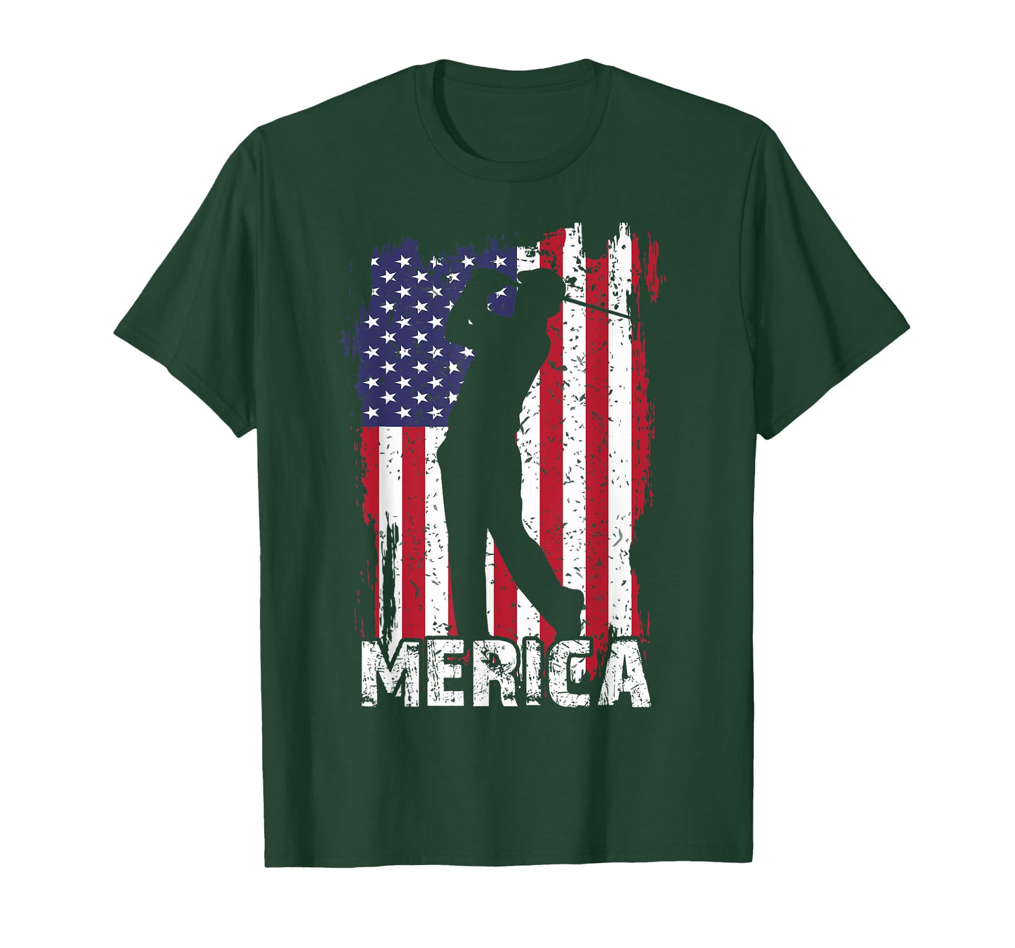 Merica Golf-Shirt 4th July American Flag Patriotic Dad Men T-Shirt