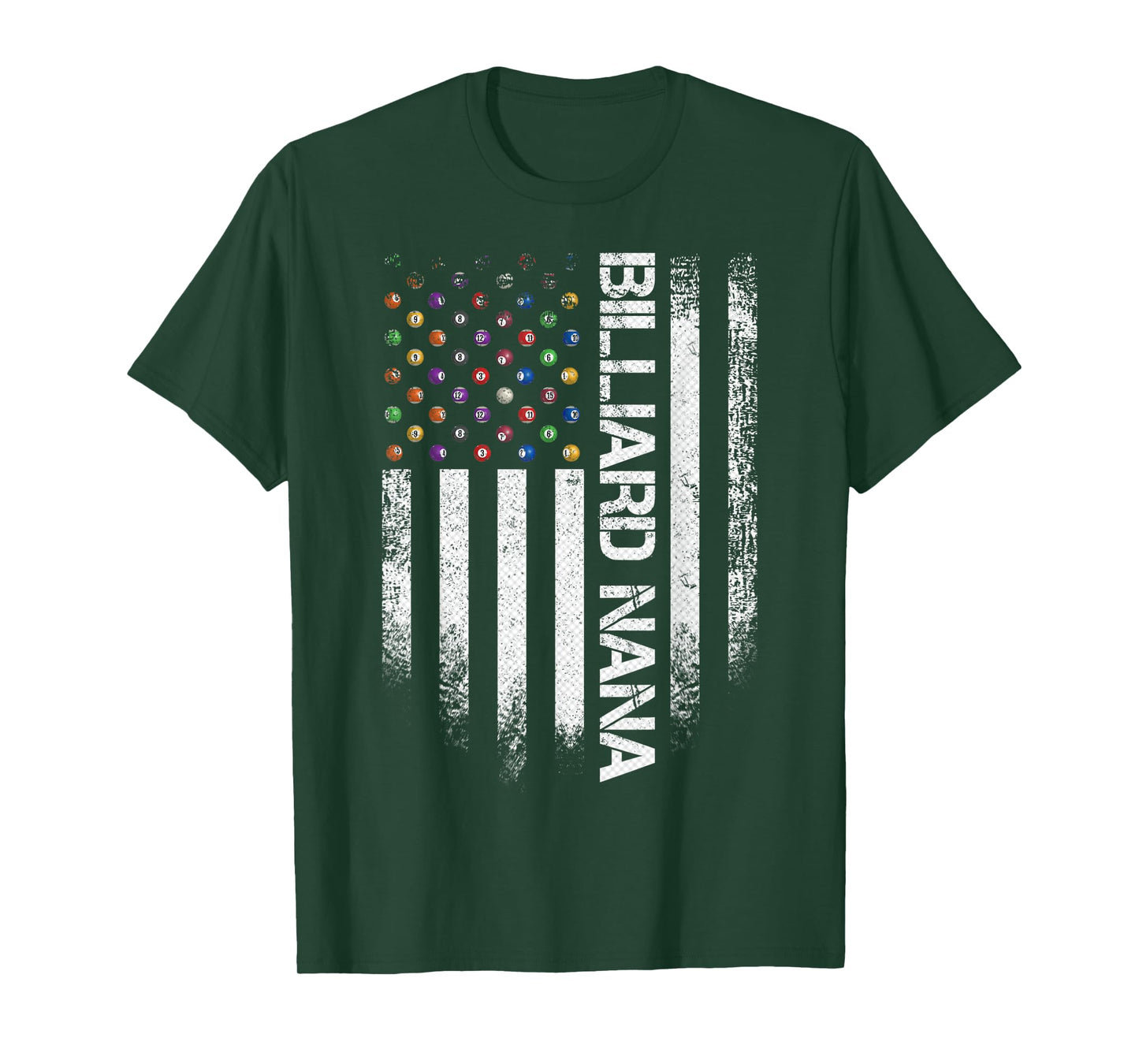 Vintage USA American Flag Proud Pool Billiard Snooker Nana T-Shirt