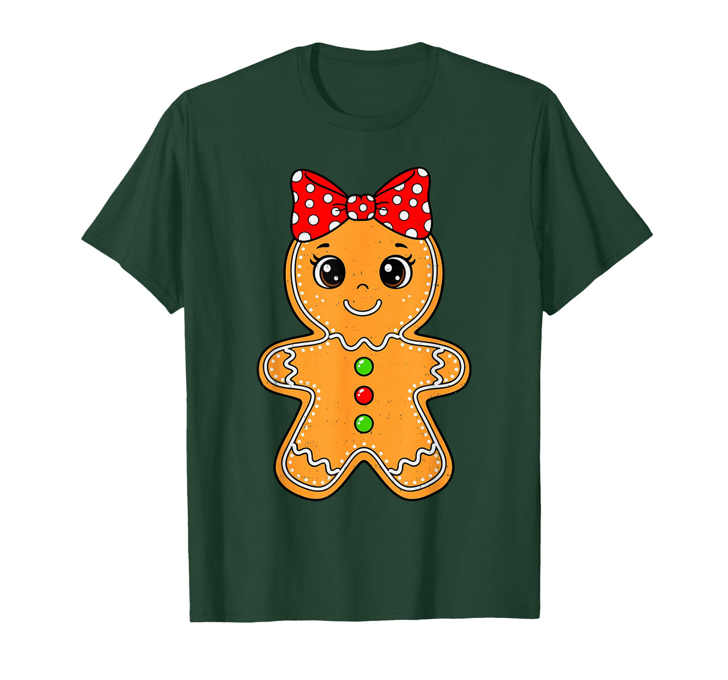 Cute Gingerbread Girl Bow Christmas Cookie Baking Holiday T-Shirt