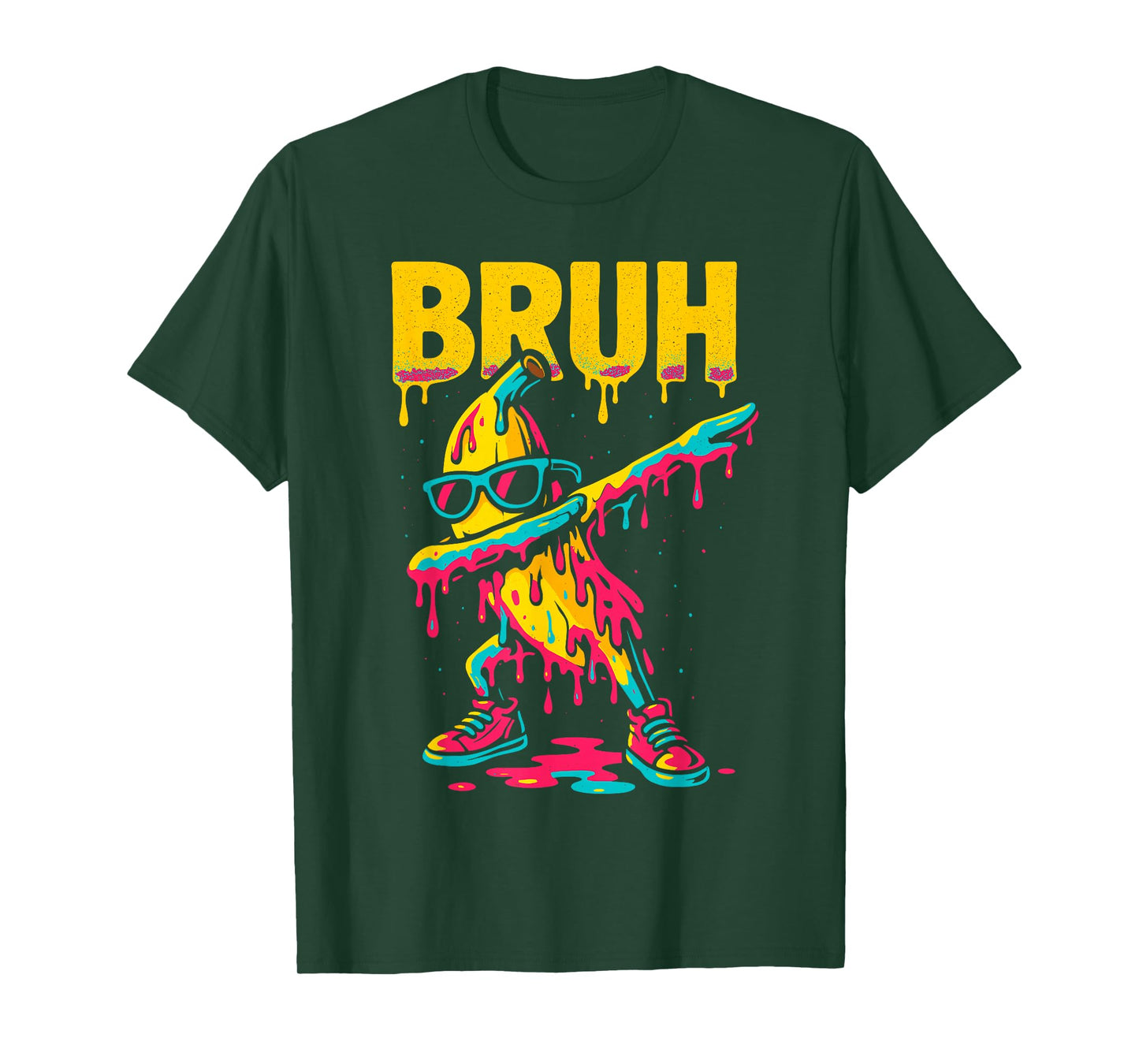 Dabbing Banana Bruh Drip Ice Cream Banana Youth Boys Kids T-Shirt
