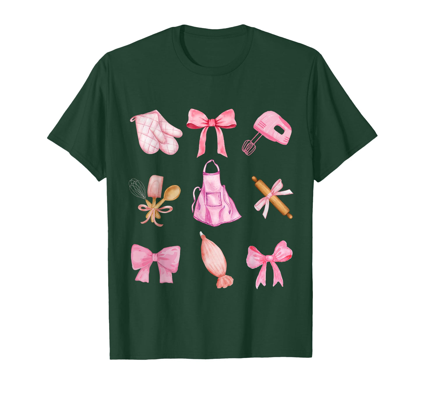Cute Baking Pink Bow Y2k aesthetic Pink Coquette Girly Baker T-Shirt