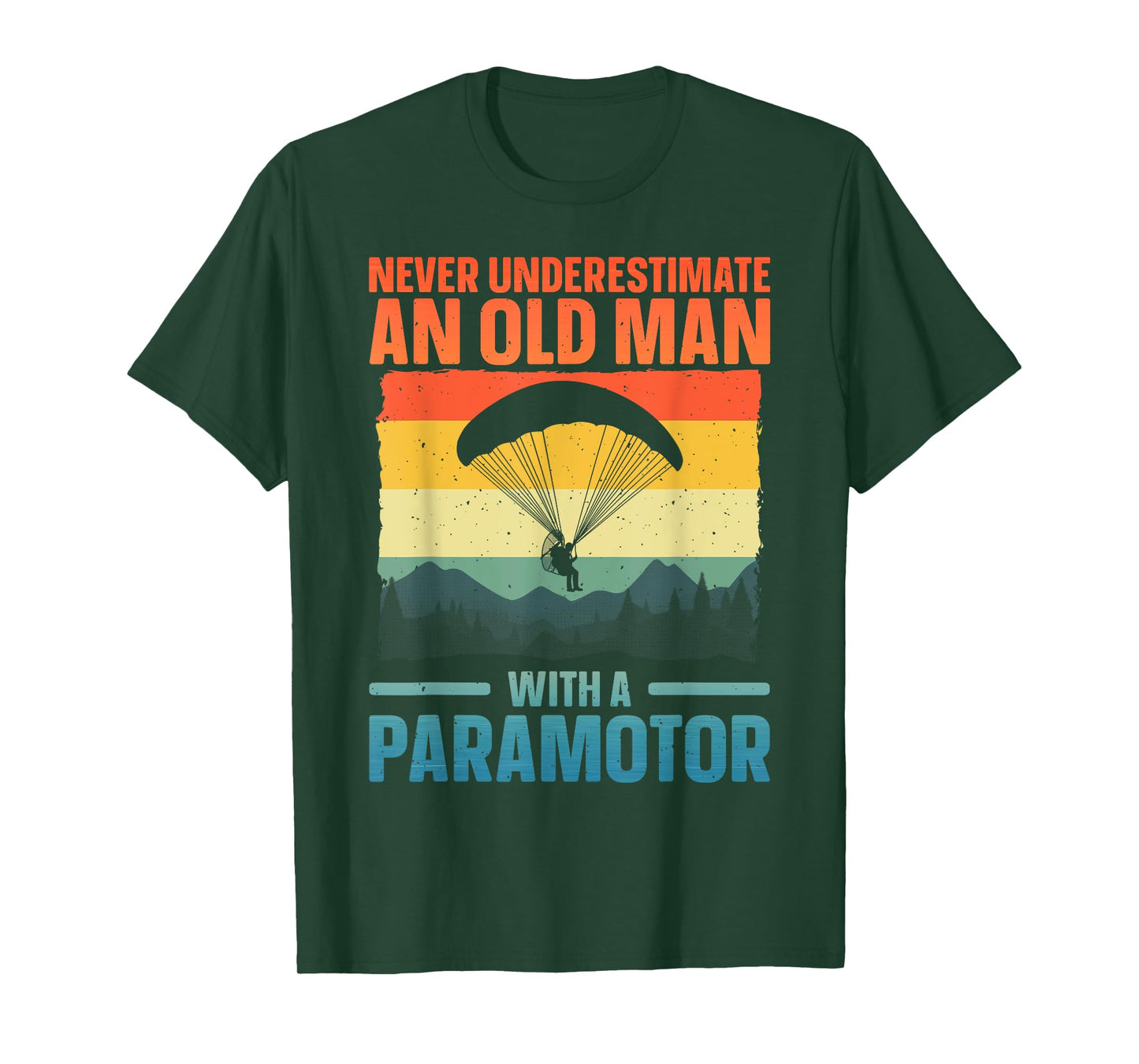 Cool Paramotor Art For Men Grandpa Paragliding Paramotoring T-Shirt
