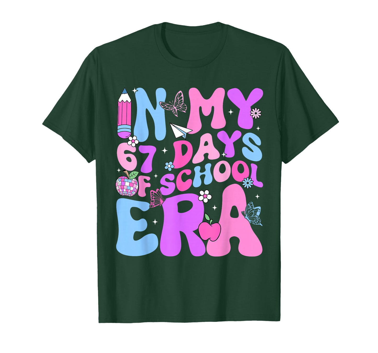 in My 67 Days of School 67th Day Era Meme Slang Boy Girl T-Shirt