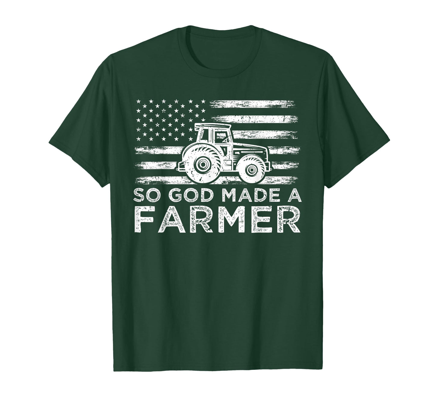 American Flag So God Made A Farmer 4th Of July T-Shirt