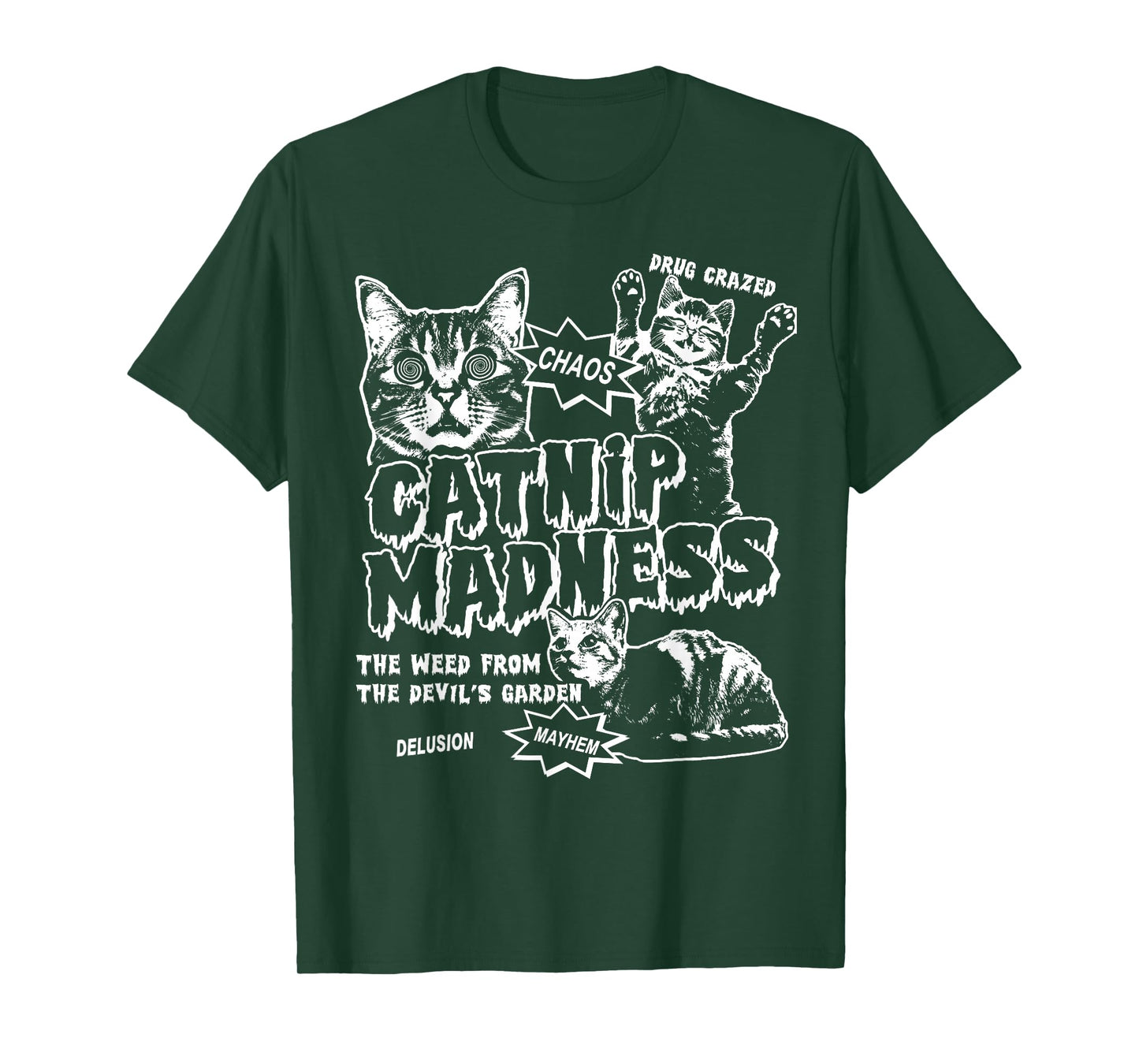 Catnip Madness Cats - Retro Funny B-Movie Poster Cat Owners T-Shirt