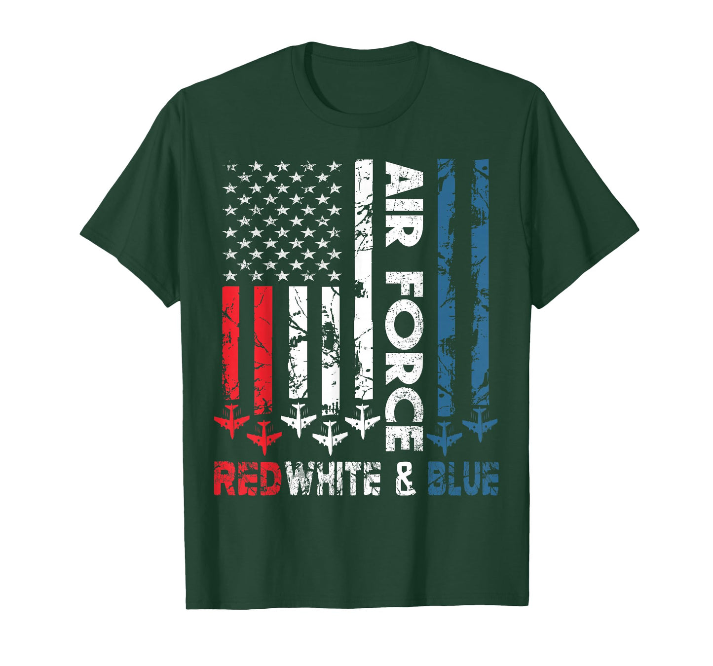Air Force Red White and Blue 4th of July Vintage USA Flag T-Shirt