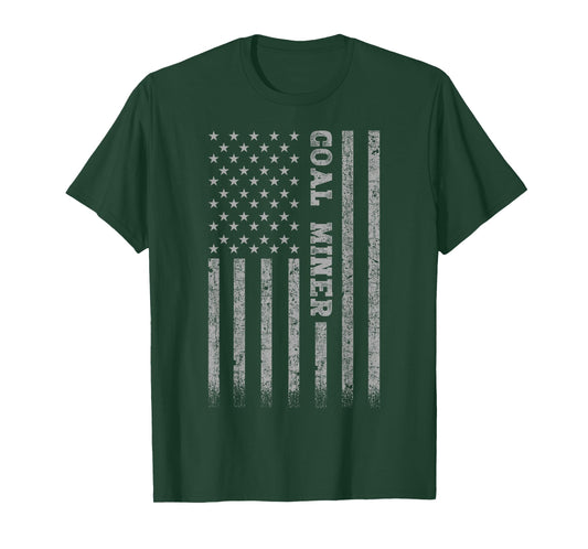 Coal Miner American Flag T-Shirt