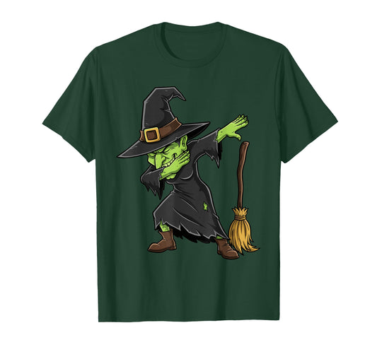 Dabbing Witch Spooky Kids Girls Women Costume Halloween T-Shirt