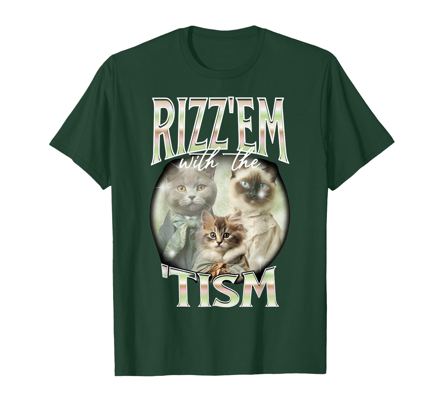 Rizz Em with The Tism Cat Autistic 90s Bootleg Rap Top T-Shirt