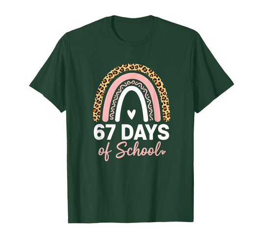 67 Days of School Rainbow Students 67 Meme Humor Funny 6 7 T-Shirt