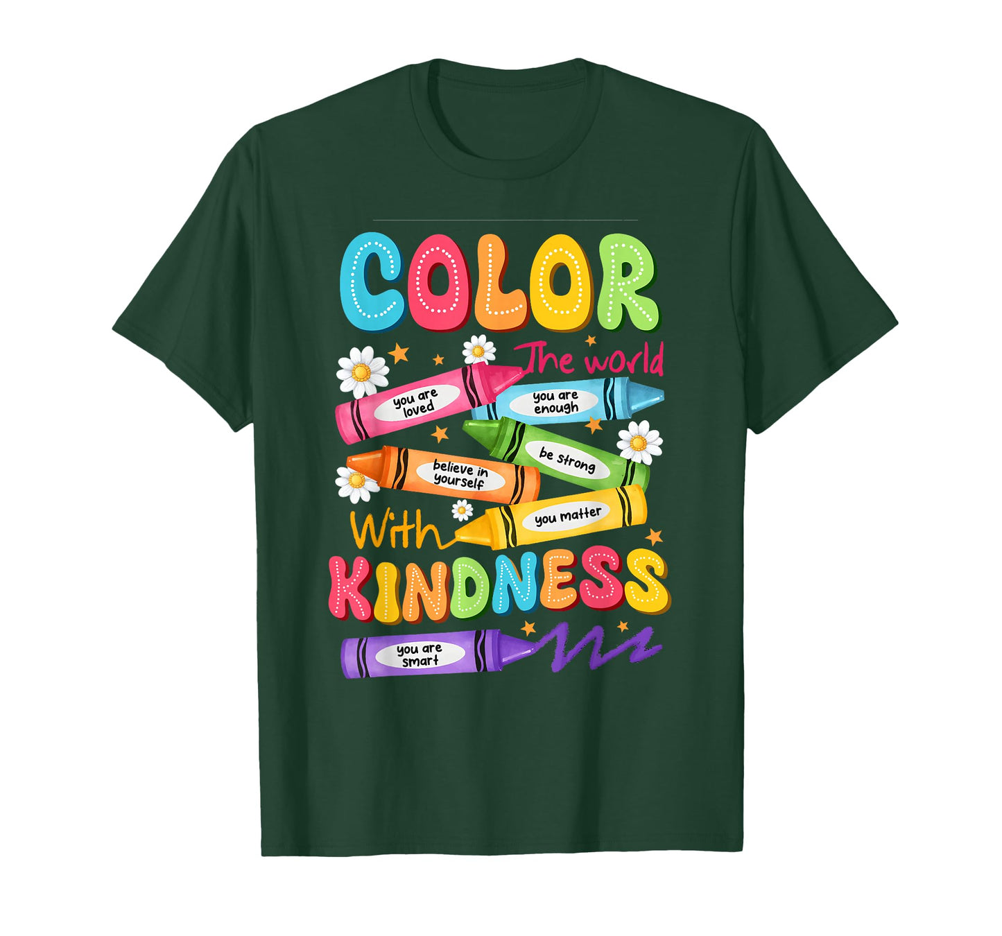 Color The World with Kindness Teachers Funny Back to School T-Shirt