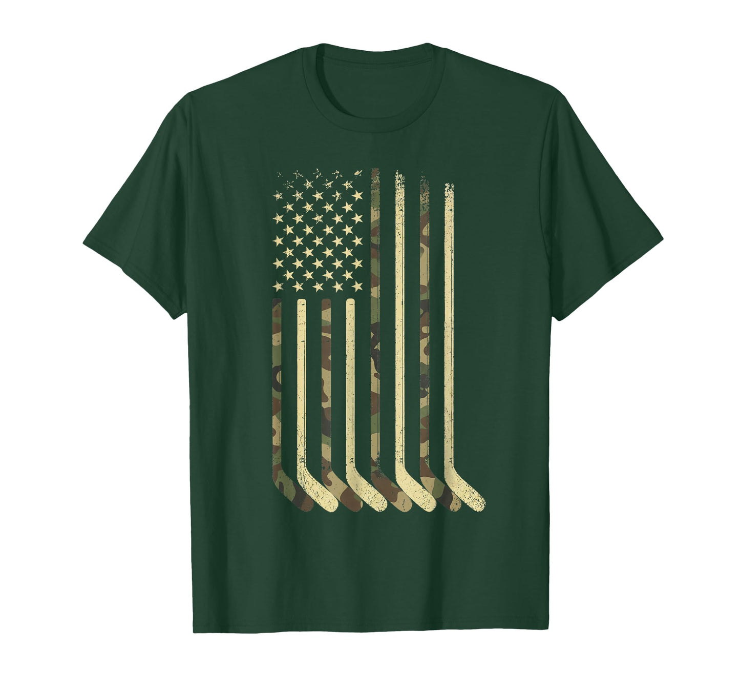 Hockey Stick Hockey American Flag Camo USA for Hockey Player T-Shirt