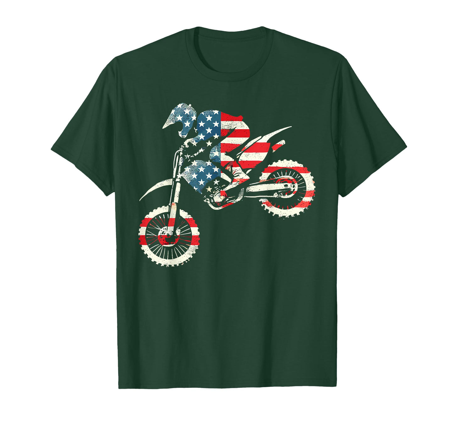 Dirt Bike American Flag Motocross Enduro T-Shirt