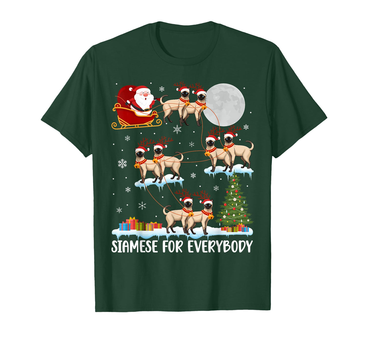 Siamese for Everybody Siamese Christmas Siamese Cat Xmas T-Shirt
