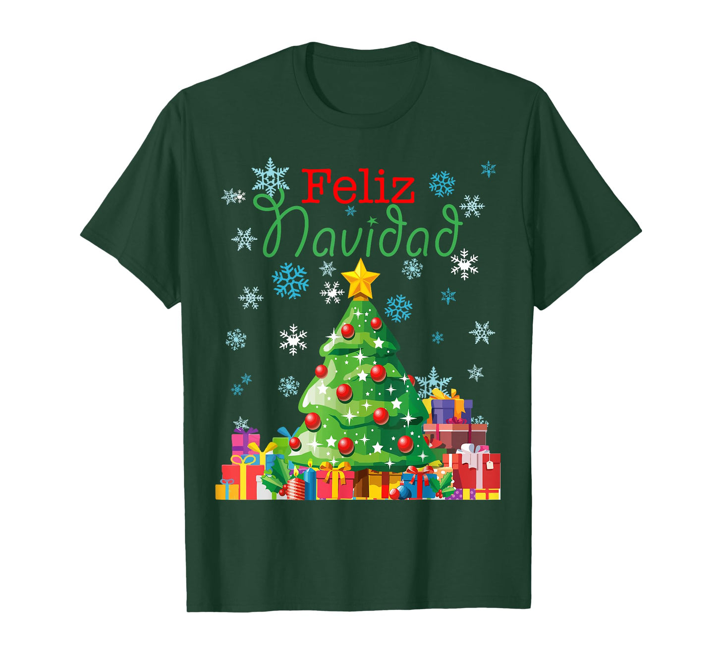 Cute Feliz Navidad Christmas Tree T-Shirt
