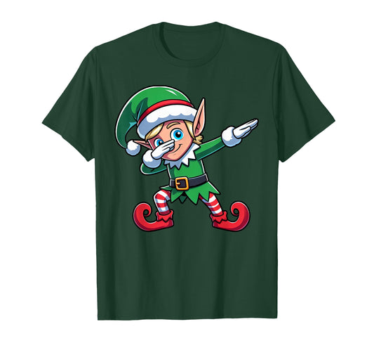 Christmas Elf Dabbing Cool Cookie Dab Xmas Kids Boys Xmas T-Shirt